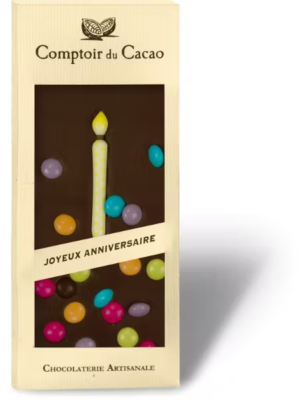 Tablette de chocolat noir Joyeux anniversaire